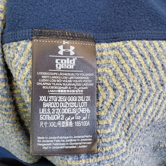 NWOT Under Armor, zipper neck fleece, blue/gray size 2XL - Picture 7 of 7